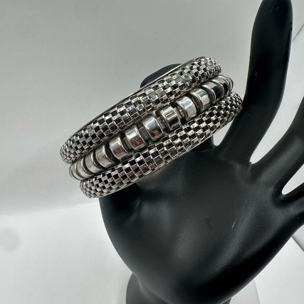 Chunky Silver Tone Fidget Bracelet